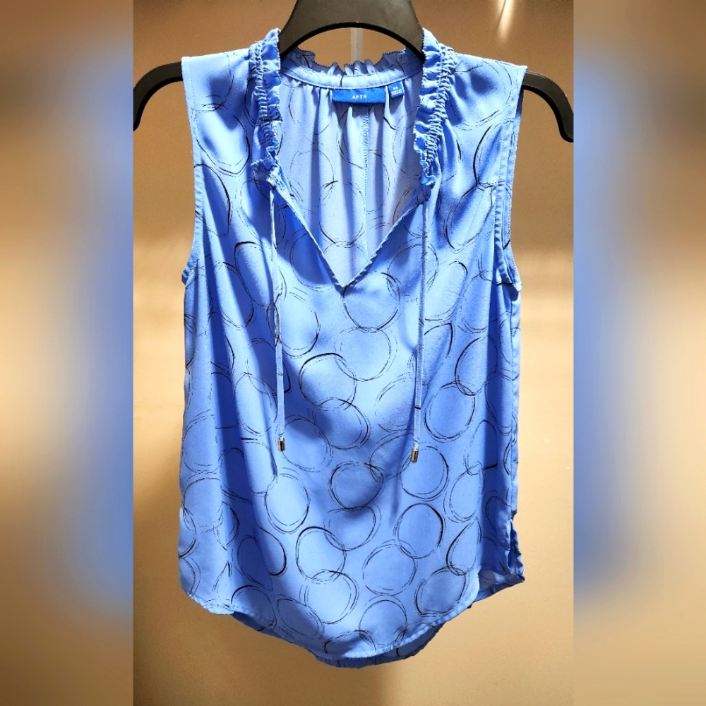 Apt. 9 Blue Ruched Sleeveless Blouse